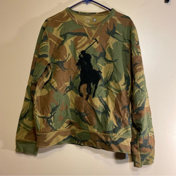 Polo Ralph Lauren Other - Polo Ralph Lauren Sweatshirt Crewneck Large  Pullover Camo Chenille Big Pony